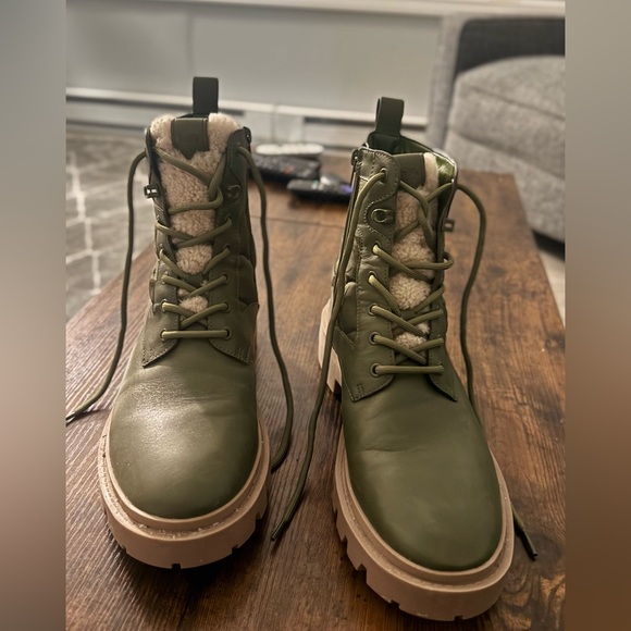 Coach Other - Coach Olive Green Boots with Cream Lining